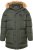 JP1880 Quilted Parka Lightweight and Warm with Faux Fur Hood Dark Green - Jassen - Grote Maten Herenjassen