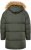 JP1880 Quilted Parka Lightweight and Warm with Faux Fur Hood Dark Green - Jassen - Grote Maten Herenjassen