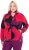 Ulla Popken Abstract Print Zip Fleece Jacket Pink Berry - Jassen - 