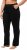 Ulla Popken Bootcut Elastic Waist Cotton French Terry Sport Pants Black - Jeans & Broeken in Grote Maten – Plus Size - 