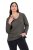 Ulla Popken Back To Basics V-Neck Relaxed Fit Cotton Tee Graphite Grey - T-shirts - T-shirts voor dames