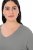Ulla Popken Back To Basics V-Neck Relaxed Fit Cotton Tee Light Grey Melange - T-shirts - T-shirts voor dames