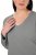 Ulla Popken Back To Basics V-Neck Relaxed Fit Cotton Tee Light Grey Melange - T-shirts - T-shirts voor dames
