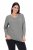 Ulla Popken Back To Basics V-Neck Relaxed Fit Cotton Tee Light Grey Melange - T-shirts - T-shirts voor dames