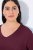 Ulla Popken Back To Basics V-Neck Relaxed Fit Cotton Tee Dark Berry - T-shirts - T-shirts voor dames