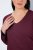 Ulla Popken Back To Basics V-Neck Relaxed Fit Cotton Tee Dark Berry - T-shirts - T-shirts voor dames