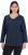 Ulla Popken Back To Basics V-Neck Relaxed Fit Cotton Tee Navy Blue - T-shirts - 