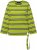 Ulla Popken Striped Hem Long Sleeve Tee Apple Green - Bedrukte T-shirts voor dames - 