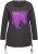 Ulla Popken Tie Hem Long Sleeve Graphic Tee Charcoal Grey Melange - Bedrukte T-shirts voor dames - 