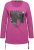 Ulla Popken Tie Hem Long Sleeve Graphic Tee Berry - Bedrukte T-shirts voor dames - 