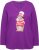 Ulla Popken Christmas Squirrel Long Sleeve Graphic Tee Dark Purple - Bedrukte T-shirts voor dames - 