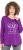 Ulla Popken Metallic Graphic Holiday Tee Dark Purple - Bedrukte T-shirts voor dames - 