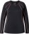 Ulla Popken UPF 50+ Contrast Piping Long Sleeve Tee Black - Bedrukte T-shirts voor dames - 