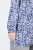Ulla Popken Allover Printed Pleated Long Sleeve Tee Dark Blue - Bedrukte T-shirts voor dames - Bedrukte T-shirts voor Dames