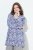 Ulla Popken Allover Printed Pleated Long Sleeve Tee Dark Blue - Bedrukte T-shirts voor dames - Bedrukte T-shirts voor Dames