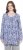 Ulla Popken Allover Printed Pleated Long Sleeve Tee Dark Blue - Bedrukte T-shirts voor dames - 