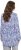 Ulla Popken Allover Printed Pleated Long Sleeve Tee Dark Blue - Bedrukte T-shirts voor dames - 