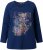 Ulla Popken Inverted Seam Long Sleeve Graphic Tee Ink Blue - T-shirts - 