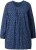 Ulla Popken Pleated Confetti Print Long Sleeve Tee Ink Blue - Bedrukte T-shirts voor dames - 