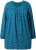 Ulla Popken Pleated Confetti Print Long Sleeve Tee Teal - Bedrukte T-shirts voor dames - 