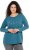 Ulla Popken Dream Rhinestone Lettering Long Sleeve Tee Teal - Bedrukte T-shirts voor dames - 