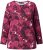 Ulla Popken Abstract Print Long Sleeve Tee Dark Ruby - Bedrukte T-shirts voor dames - 