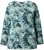 Ulla Popken Abstract Print Long Sleeve Tee Teal Green - Bedrukte T-shirts voor dames - 