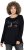 Ulla Popken Your Story Sequined Long Sleeve Tunic Tee Black - Bedrukte T-shirts voor dames - 