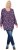 Ulla Popken Pleated Long Sleeve Floral Knit Tunic Ink Blue - Bedrukte T-shirts voor dames - 