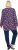 Ulla Popken Pleated Long Sleeve Floral Knit Tunic Ink Blue - Bedrukte T-shirts voor dames - 