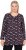 Ulla Popken Peppermint Tree V-Neck Holiday Cotton Long Sleeve Knit Tunic Black - Bedrukte T-shirts voor dames - 