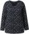Ulla Popken Allover Printed Long Sleeve Tee Black - Bedrukte T-shirts voor dames - 