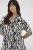 Kaffe Curve Alia Shirt Dress Black Chalk Animal - Midi jurken - 
