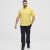North Latitude Shirt Linen Cotton Short Sleeve Yellow - Overhemden - Overhemden Grote Maten Heren
