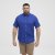 North Latitude Shirt Linen Cotton Short Sleeve Blue - Overhemden - Overhemden Grote Maten Heren