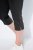 Ulla Popken Bengaline Elastic Waist Stretch Capri Pants Black - Stoffen broeken - Wijde stoffen broeken voor dames
