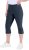 Ulla Popken Bengaline Elastic Waist Stretch Capri Pants Navy Blue - Jeans & Broeken in Grote Maten – Plus Size - 