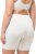 Ulla Popken Lace Hem Stretch Viscose Knit Bicycle Length Lounge Shorts White - Jeans & Broeken in Grote Maten – Plus Size - 