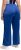 Ulla Popken Snap Placket Side Seam Wide Leg Recycled Polyester Knit Joggers Blue - Jeans & Broeken in Grote Maten – Plus Size - 
