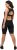 Ulla Popken Padded Cycling Zip Front Bodysuit Black - Jeans & Broeken in Grote Maten – Plus Size - 