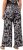 Ulla Popken Checkered Floral Elastic Waist Palazzo Paints Black - Jeans & Broeken in Grote Maten – Plus Size - 
