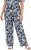 Ulla Popken Feather Print Elastic Waist Pants Blue - Jeans & Broeken in Grote Maten – Plus Size - 