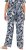 Ulla Popken Feather Print Elastic Waist Pants Blue - Jeans & Broeken in Grote Maten – Plus Size - 