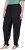 Ulla Popken Quick Drying Split Leg Elastic Waist Joggers Black - Jeans & Broeken in Grote Maten – Plus Size - 