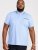 D555 Talbot Pique with Jacquard Collar Polo Shirt Blue - Polo shirts - Grote Maten Poloshirts Heren