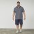 North Latitude 61134 Jersey Poloshirt met All-Over Print Marineblauw - Polo shirts - Grote Maten Poloshirts Heren