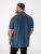 D555 Harvey Pique with Jacquard Collar & Cuffs Polo Teal - Polo shirts - Grote Maten Poloshirts Heren
