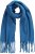 Ulla Popken Trendy Boucle Yarn Fringe Knit Scarf Teal Blue - Modni dodaci - 