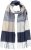Ulla Popken Checked Fringed Hem Scarf Dark Putty - Modni dodaci - 