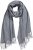 Ulla Popken Ribbed Knit Fringed Hem Scarf Grey Melange - Modni dodaci - 